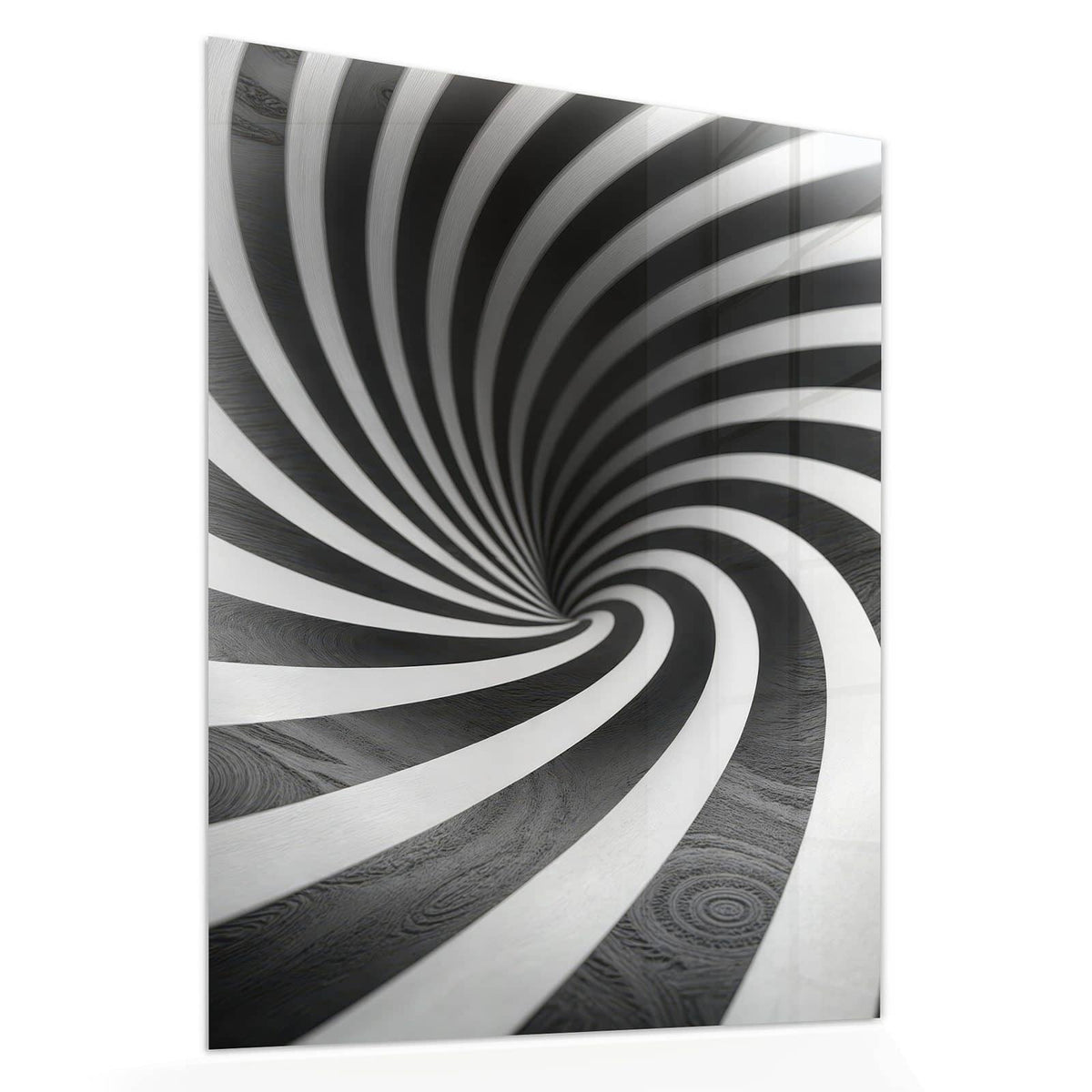 Echtglas, 4 mm – kein Acryl, keine Folie – Wandbild - Hypnotischer Strudel - Hochformat