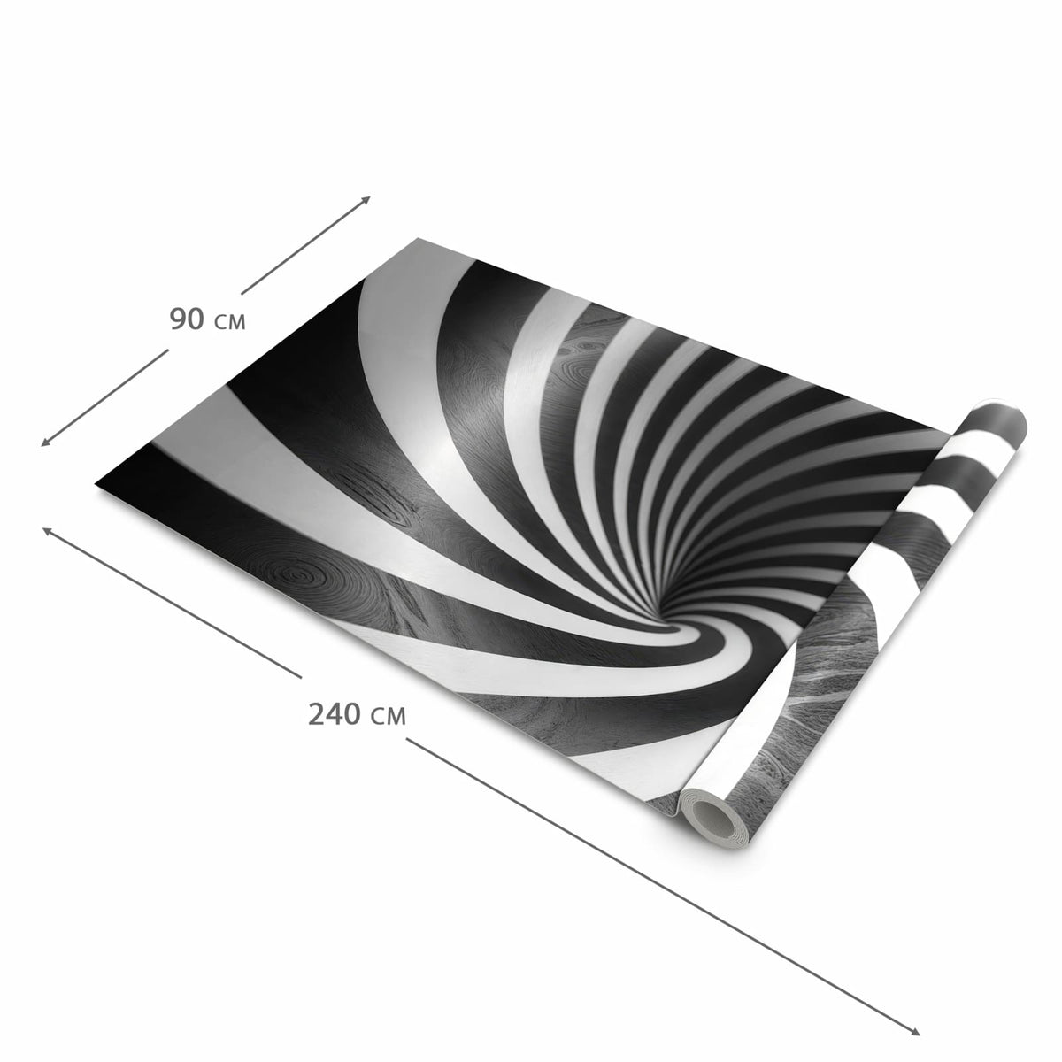 Rutschfester Küchenläufer mit Motiv Hypnotisches Muster in der Grösse 90x240 cm für Trittkomfort
