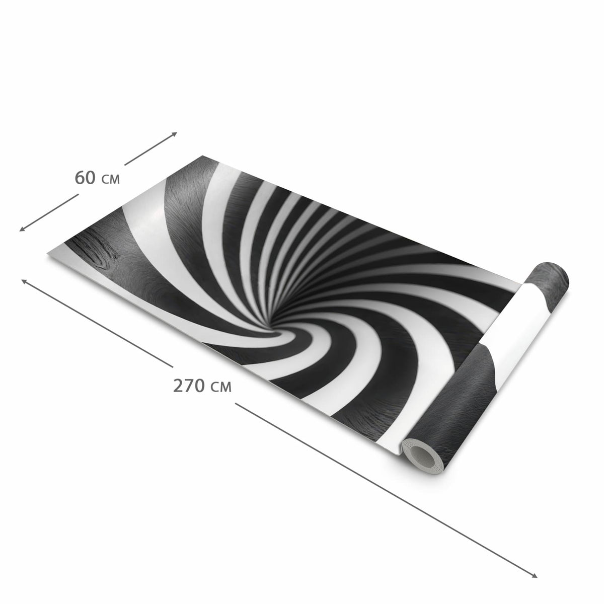 Bodenschonender großer Küchenteppich mit Motiv Hypnotisches Muster in der Größe 90x240 cm
