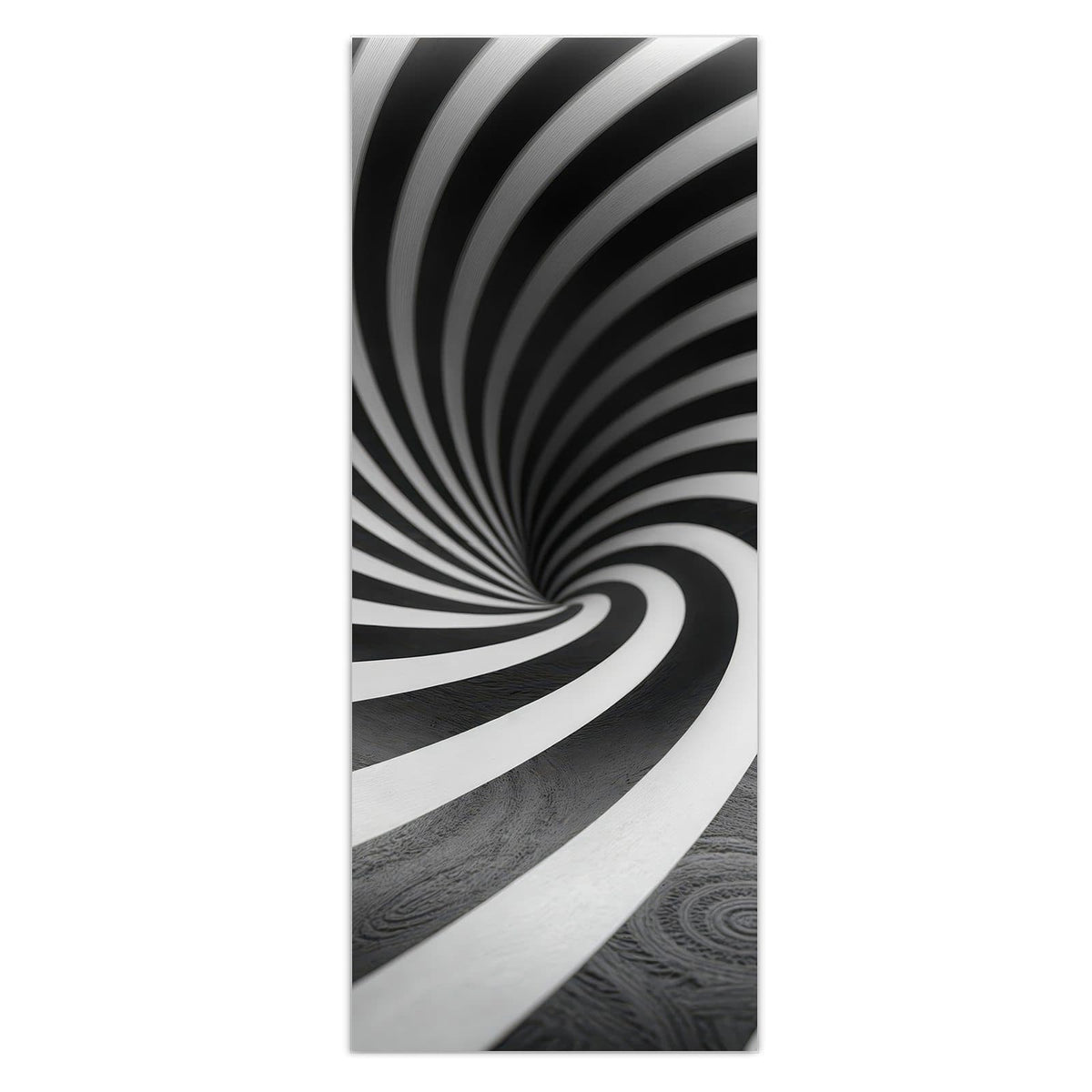 Wandbild - Hypnotischer Strudel - Hochformat – Schwarz-weißer Strudel aus Linien
