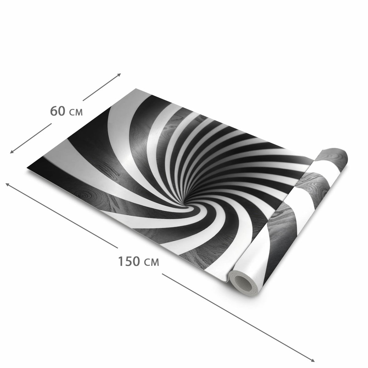 Feuchtigkeitsresistenter Küchenteppich mit Motiv Hypnotisches Muster in der Größe 90x240 cm