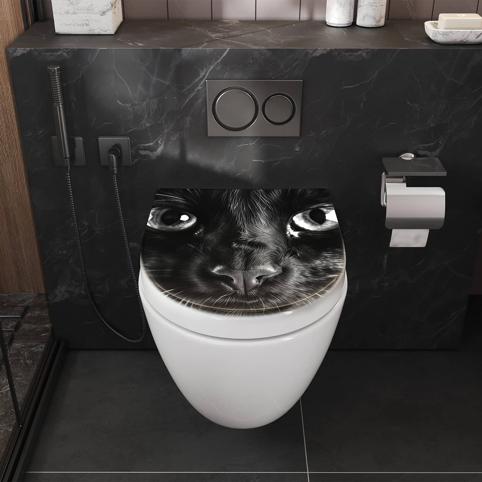 WC-Sitz mit Absenkautomatik Katzengesicht