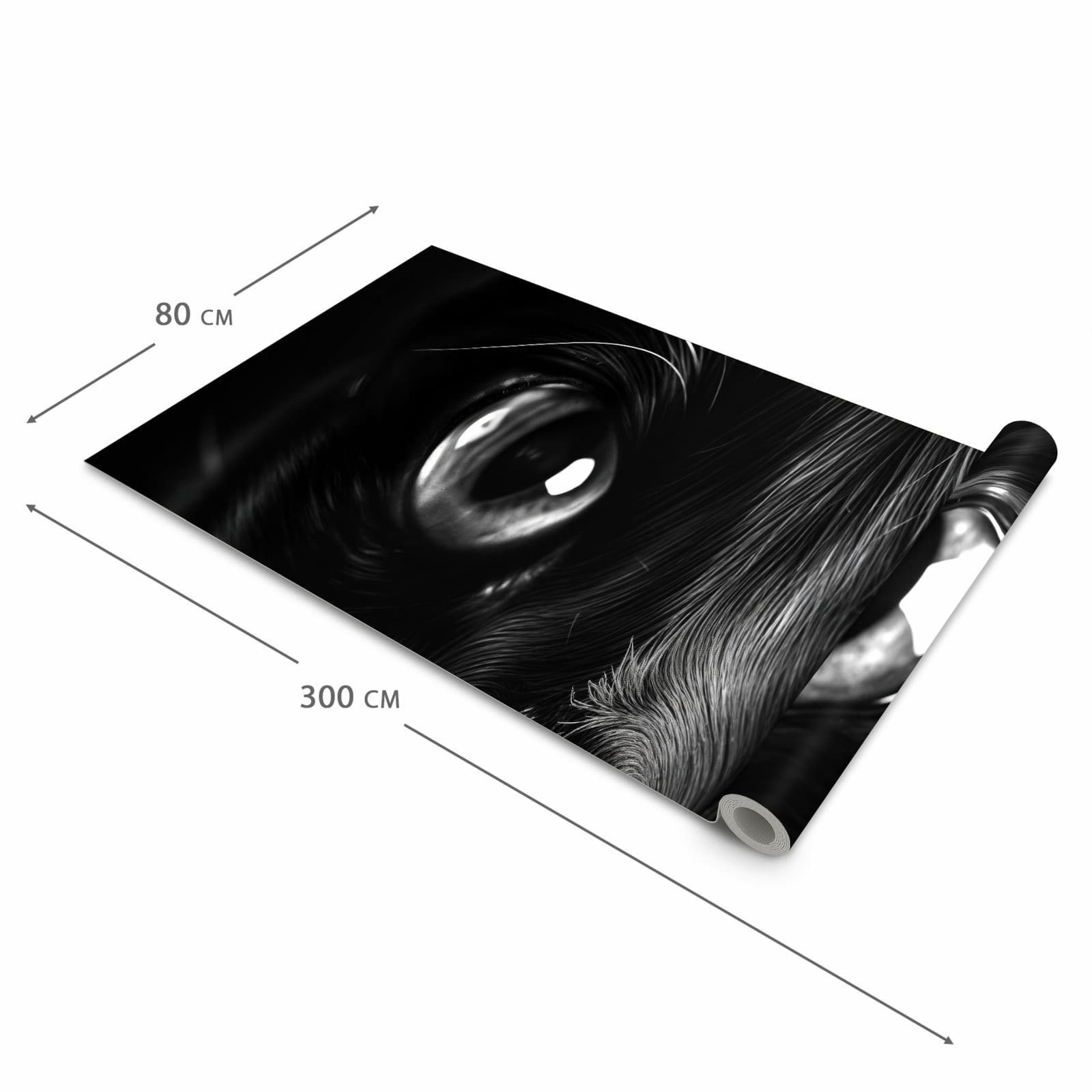 Strapazierfähiger Küchenteppich mit Motiv Katzengesicht in der Grösse 90x240 cm