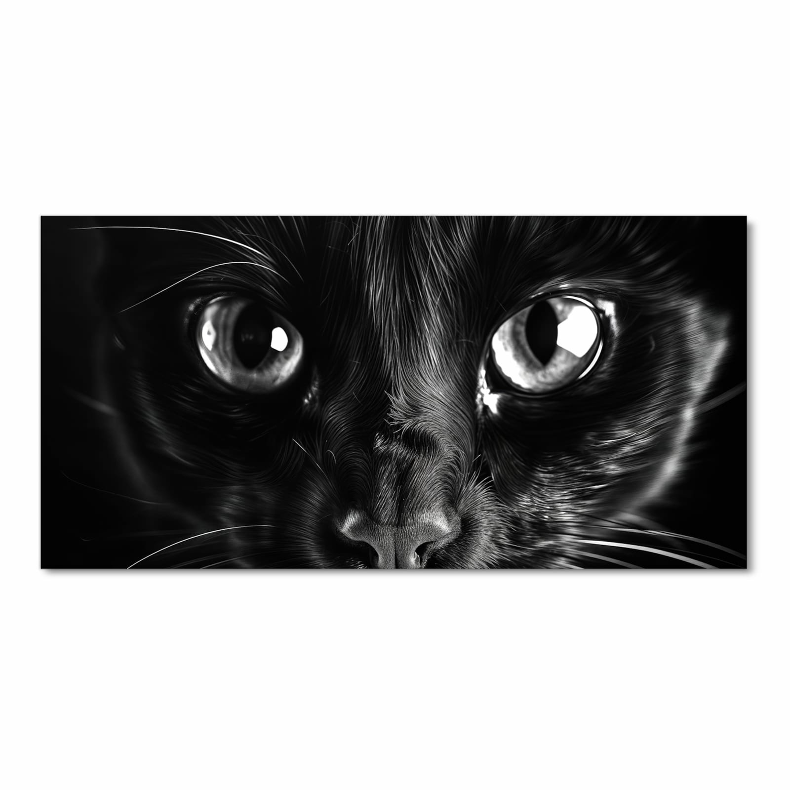 Läufer für Eingangsbereich mit Motiv Katzengesicht in Frontansicht - angenehme Haptik