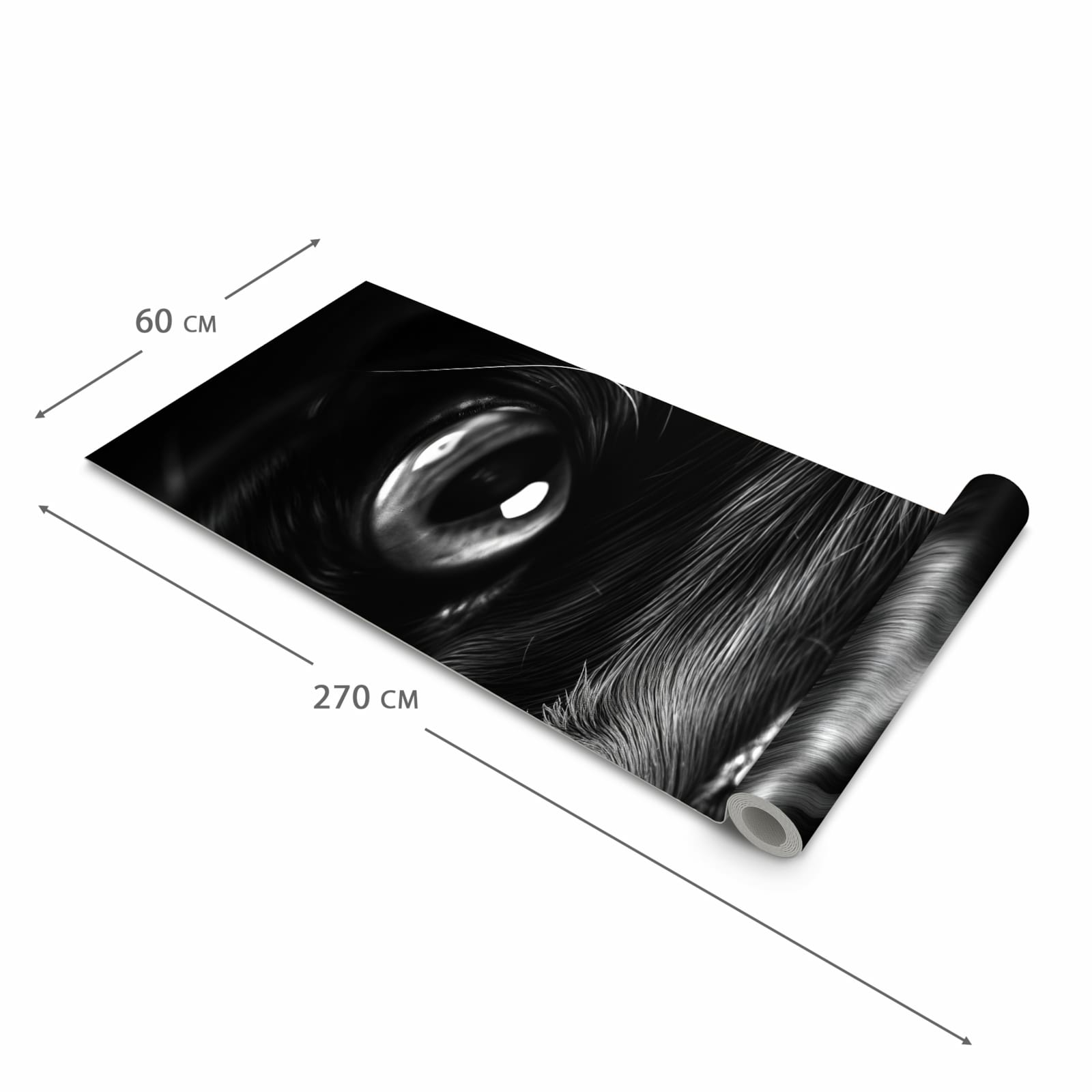 Pflegeleichter waschbarer Küchenteppich mit Motiv Katzengesicht in der Grösse 90x240 cm