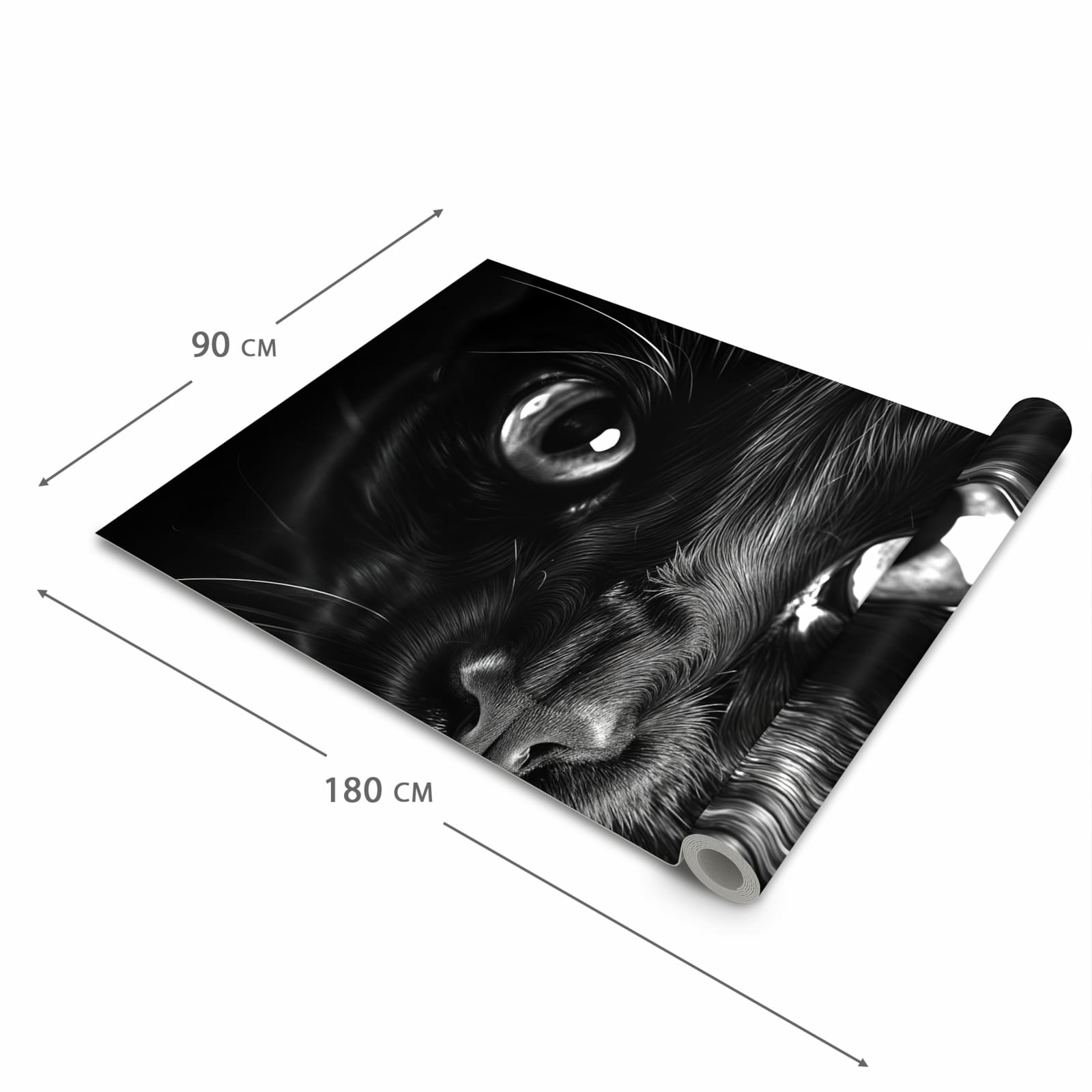 Waschbarer Küchenteppich mit Motiv Katzengesicht in der Grösse 90x240 cm