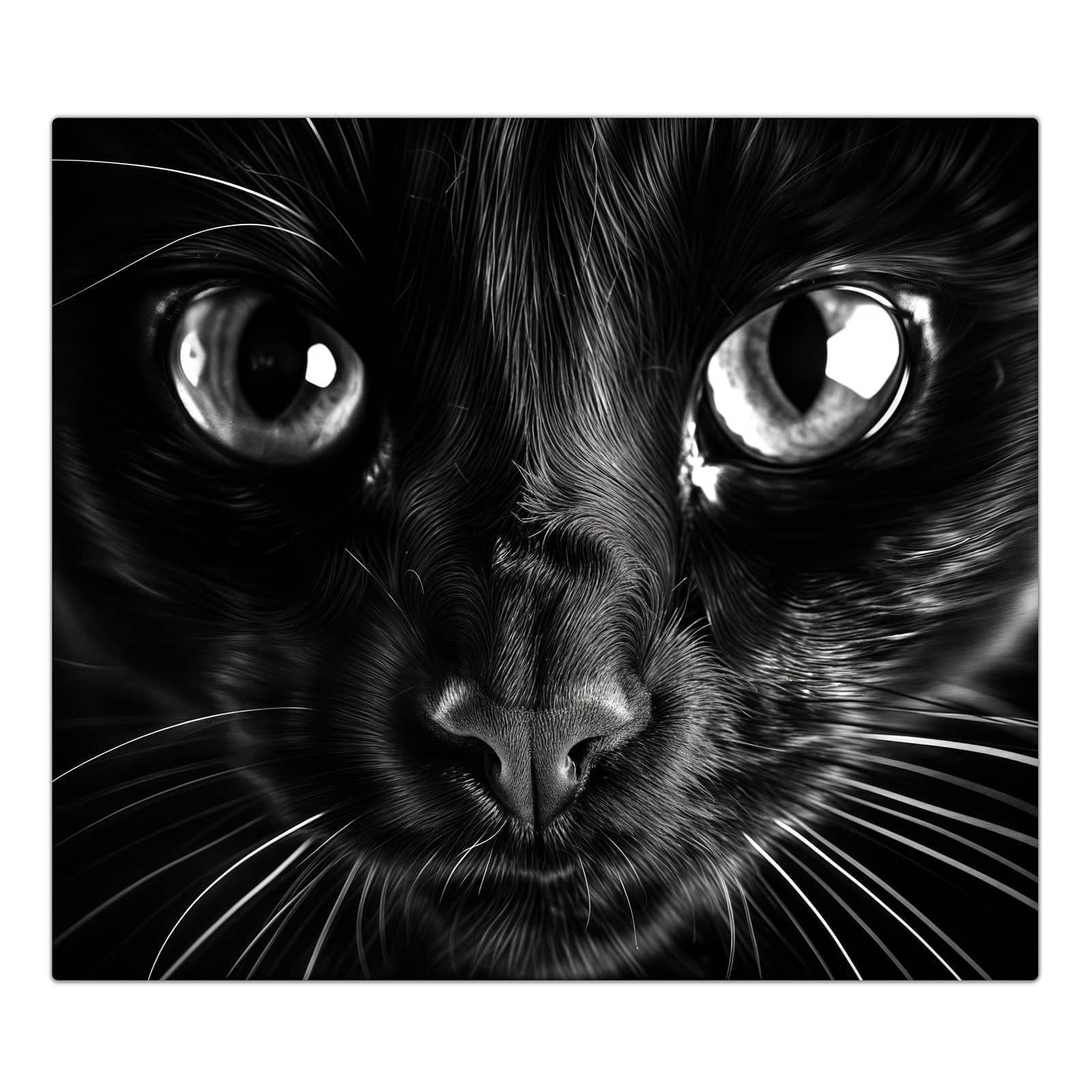 1-teilige Herdplattenabdeckung mit Katzengesicht-Motiv in der Frontansicht #grösse_1-Teilig (60x52cm)