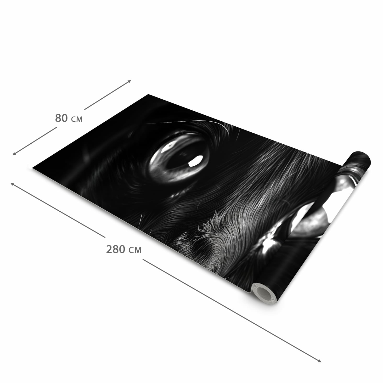 Hygienischer Bodenläufer Teppich mit Motiv Katzengesicht in der Grösse 90x240 cm