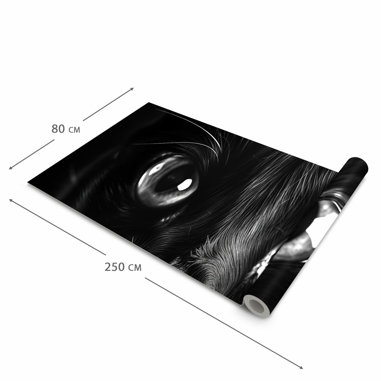 Komfortabler Bodenläufer mit Motiv Katzengesicht in der Grösse 90x240 cm