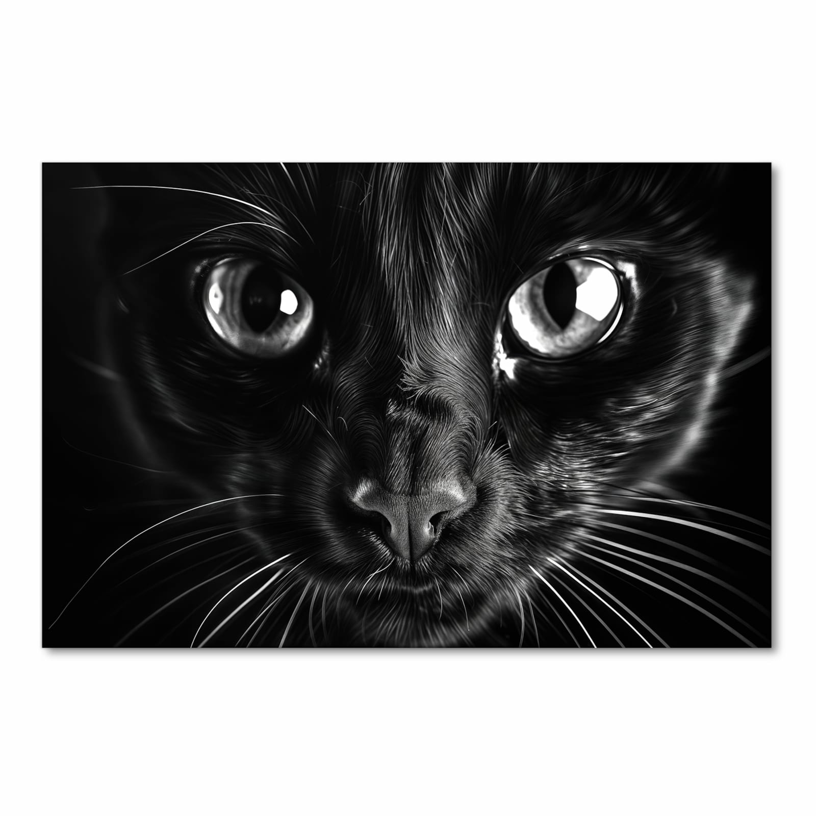 Feuchtigkeitsresistenter Teppich fürs Esstisch mit Motiv Katzengesicht in Frontansicht