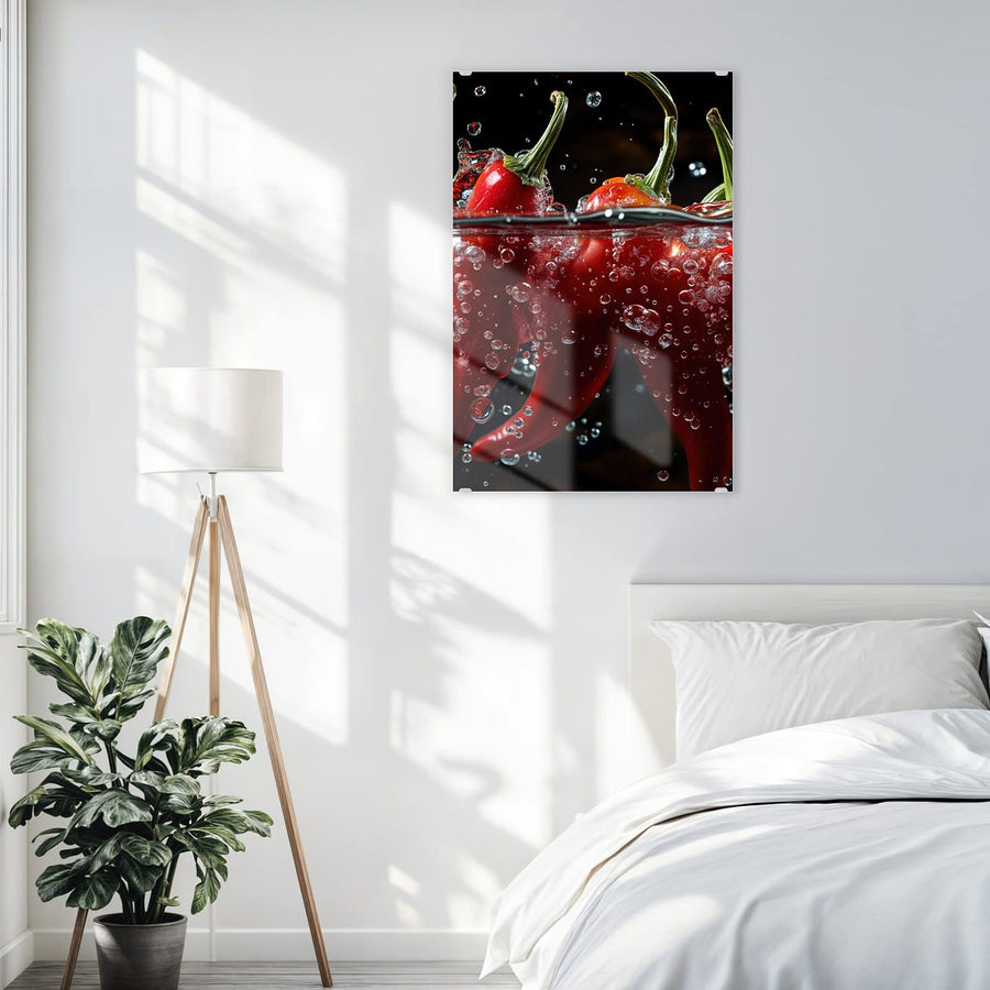 Maße Wandbild - Chilis mit Luftblasen - Hochformat