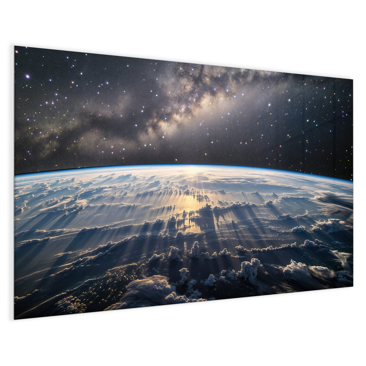4 mm Glas statt lackiertem Blech – Magnettafel - Erde und Milchstraße