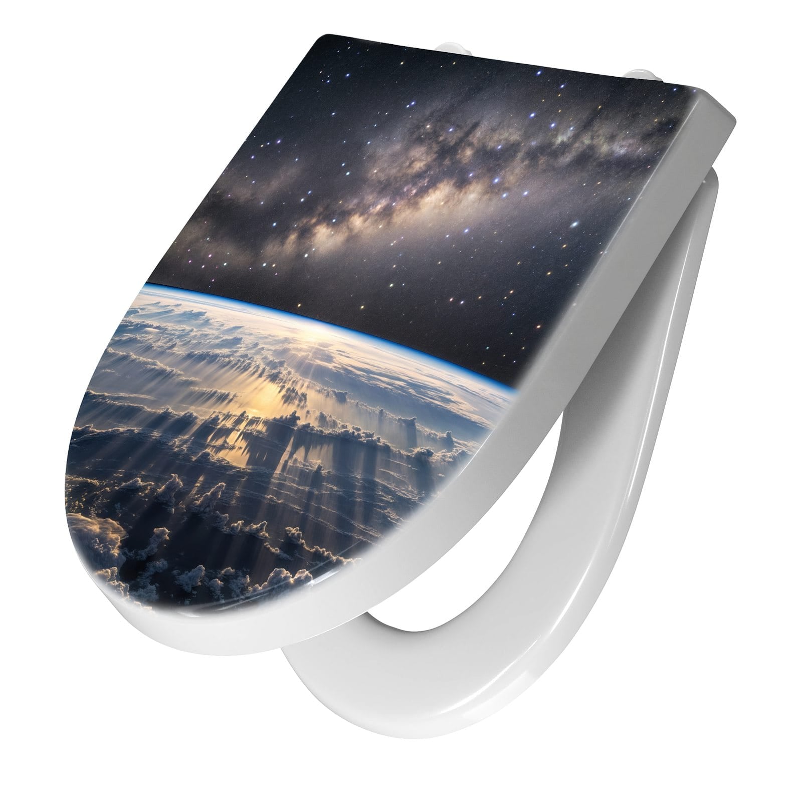 WC-Sitz mit Absenkautomatik Weltall Sonnenaufgang