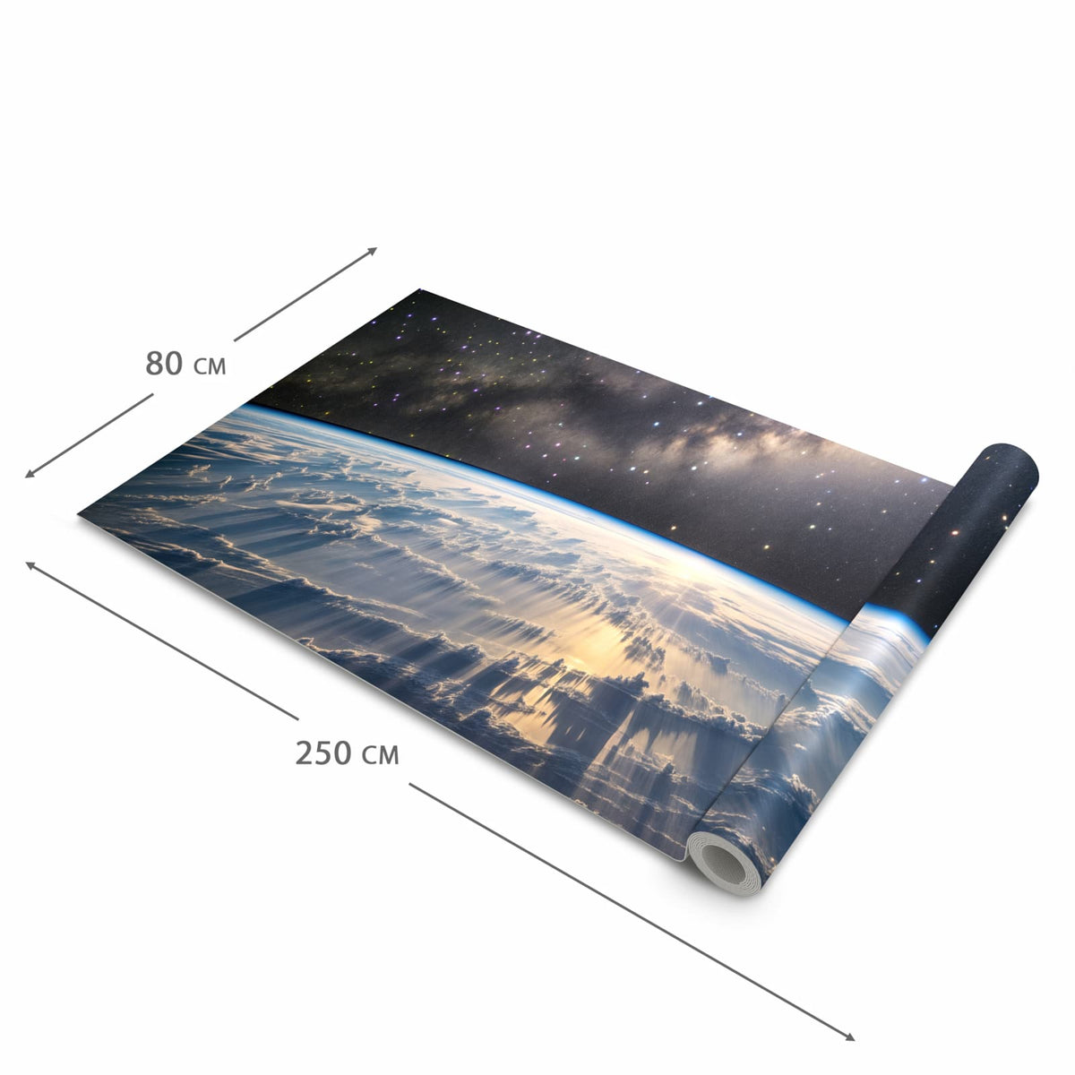 Rutschfester Küchenläufer mit Motiv Weltall Sonnenaufgang in der Grösse 90x180 cm für Trittkomfort