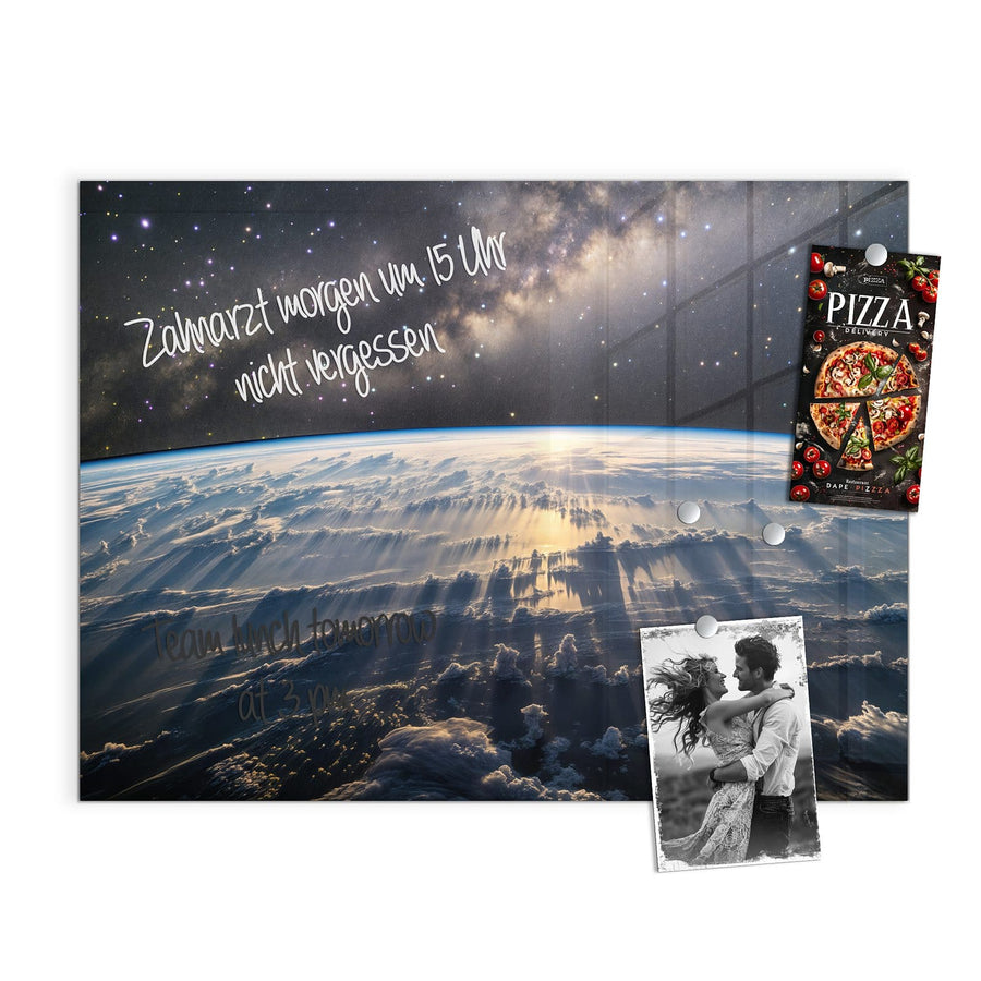 Maße Magnettafel - Erde und Milchstraße