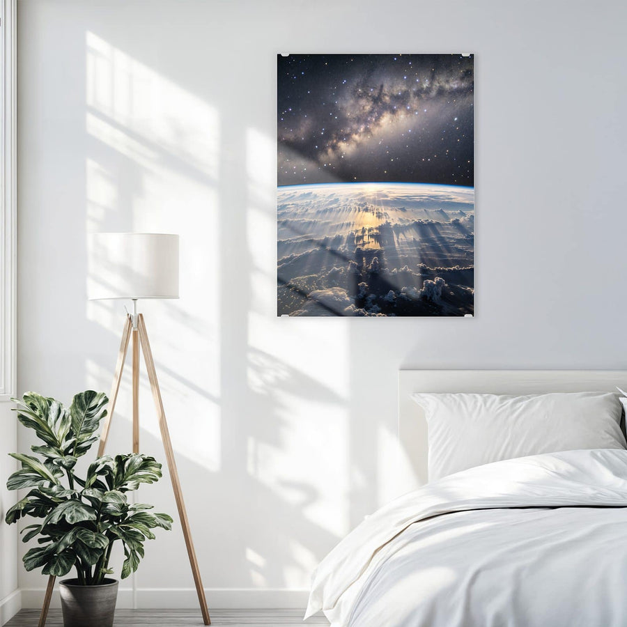 Maße Wandbild - Erde und Milchstraße - Hochformat