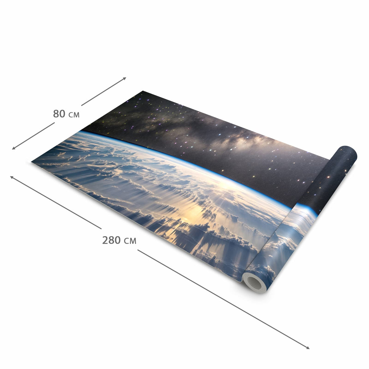 Wasserabweisender rutschfester Küchenläufer mit Motiv Weltall Sonnenaufgang in der Grösse 90x180 cm