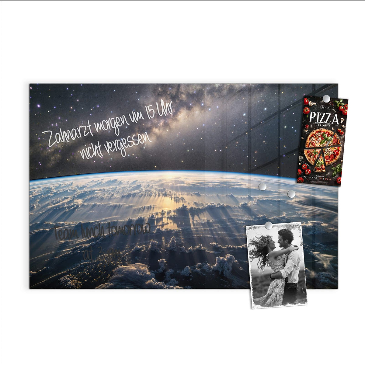 Beschreiben, abwischen, anheften – Magnettafel - Erde und Milchstraße