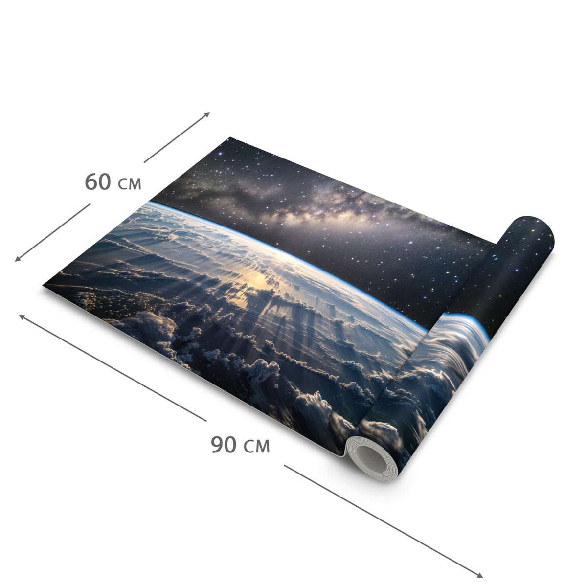 Abriebfester Küchenläufer mit Motiv Weltall Sonnenaufgang in der Grösse 90x180 cm