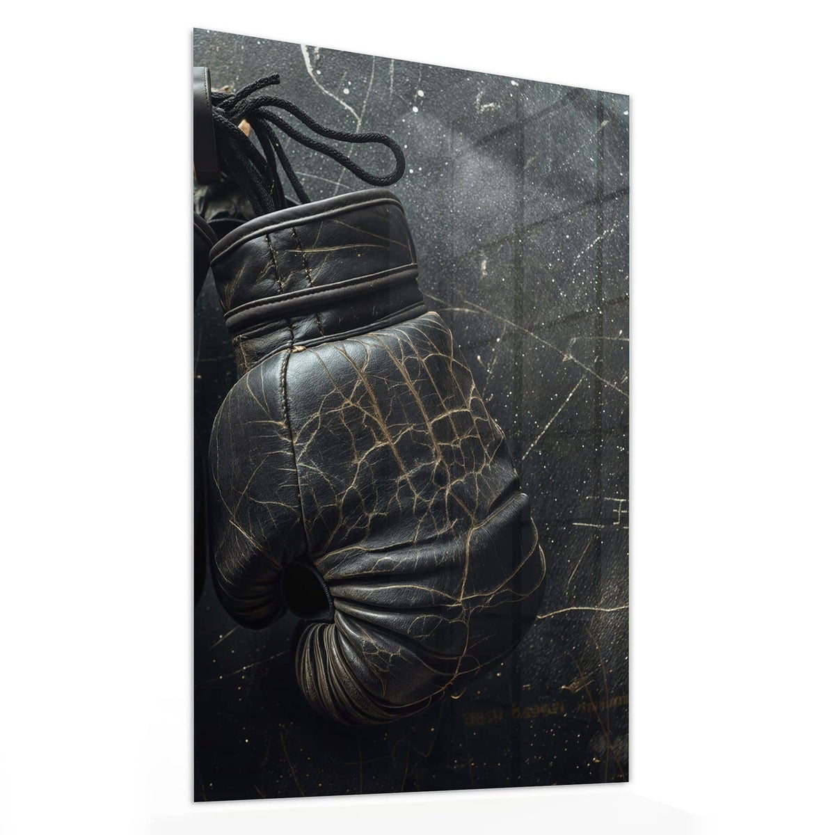 Glasbild Liegende Boxhandschuhe von der Seite, 4 mm Echtglas