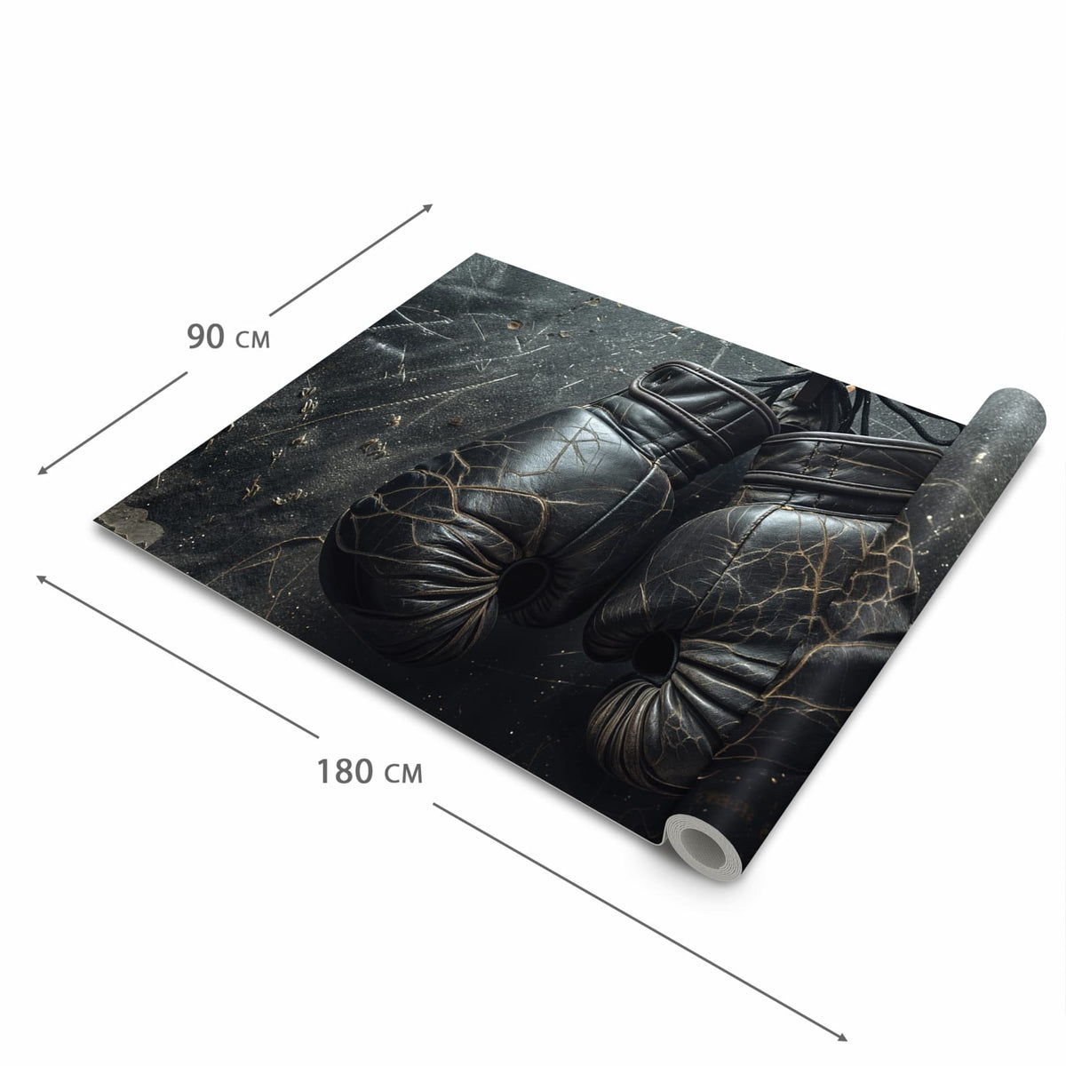Langlebiger Läufer Eingangsbereich mit Motiv Boxhandschuhe Vintage in der Größe 80x300 cm