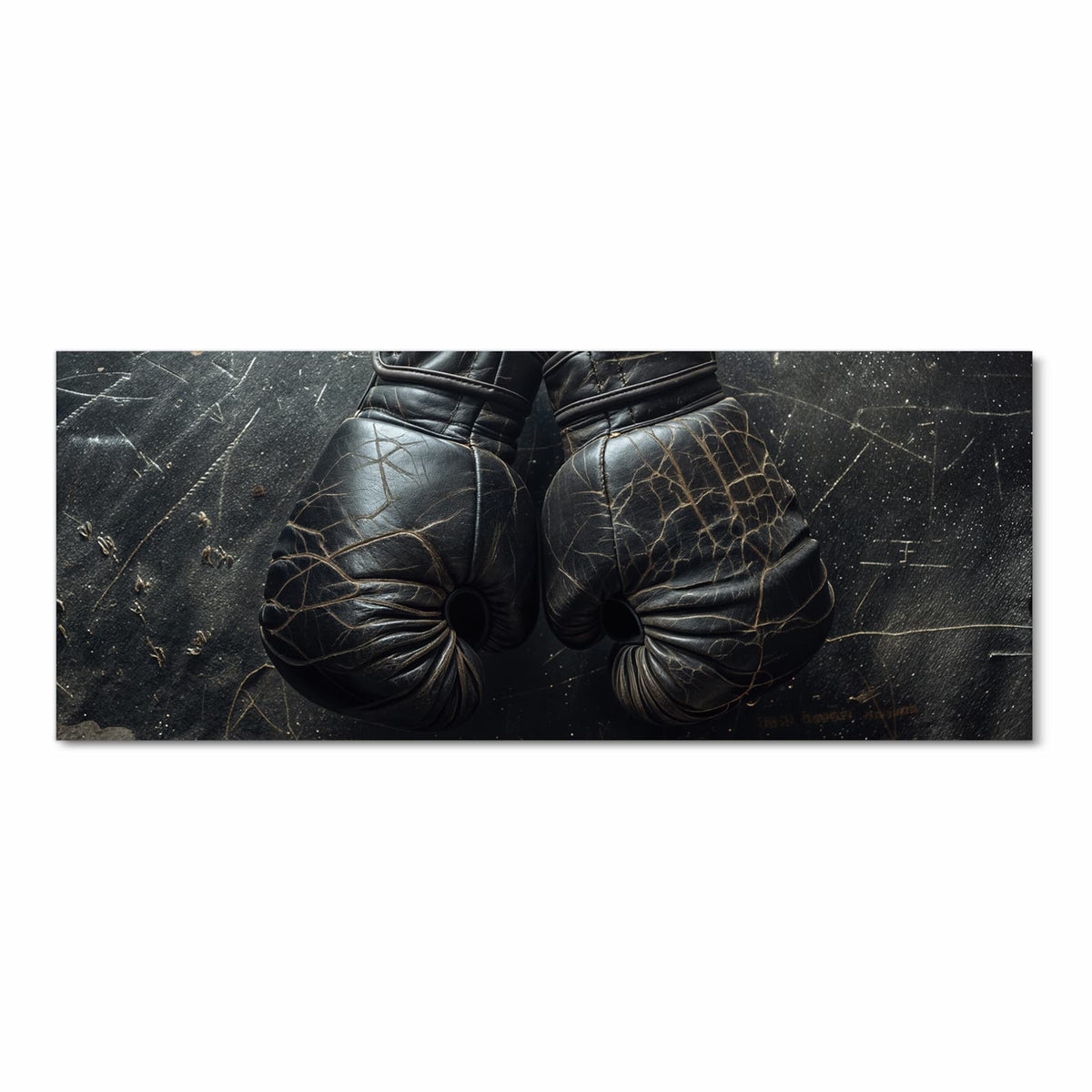 Strapazierfähiger Läufer für Eingangsbereich mit Motiv Boxhandschuhe Vintage in Frontansicht