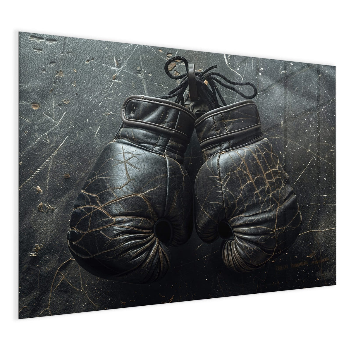 4 mm Glas statt lackiertem Blech – Glas Magnettafel - Liegende Boxhandschuhe