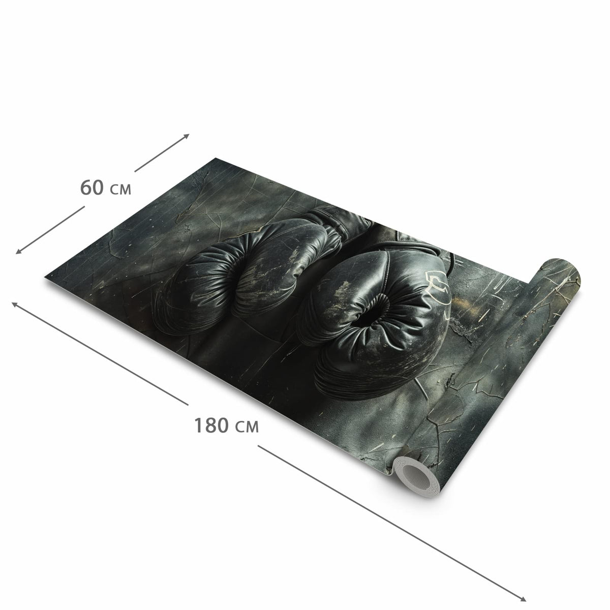 Abwaschbarer Küchenläufer mit Motiv Vintage von Boxhandschuhe in der Größe 80x280 cm für angenehme Haptik