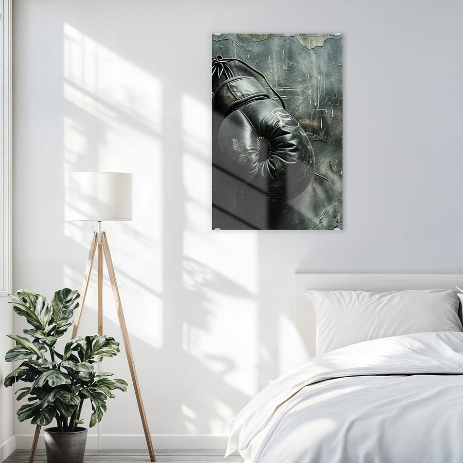 Maße Wandbild - Boxhandschuhe an Wand - Hochformat