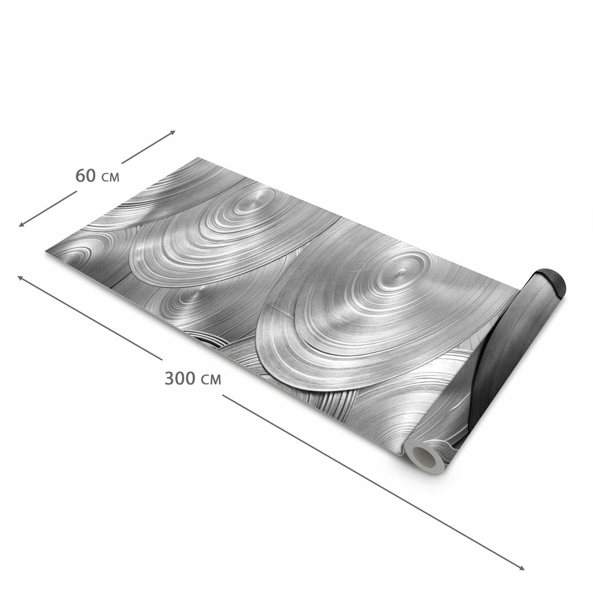 Wasserabweisender Küchenläufer mit Motiv Metallische Scheiben in der Grösse 80x280 cm