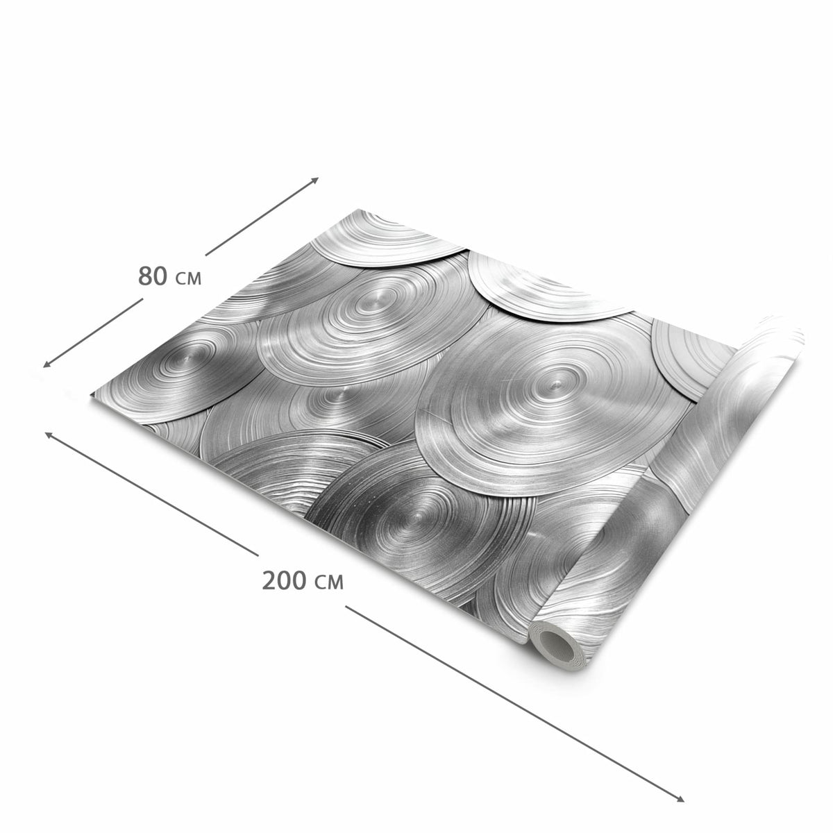 Schmutzabweisender rutschfester Küchenläufer mit Motiv Metallische Scheiben in der Größe 80x280 cm