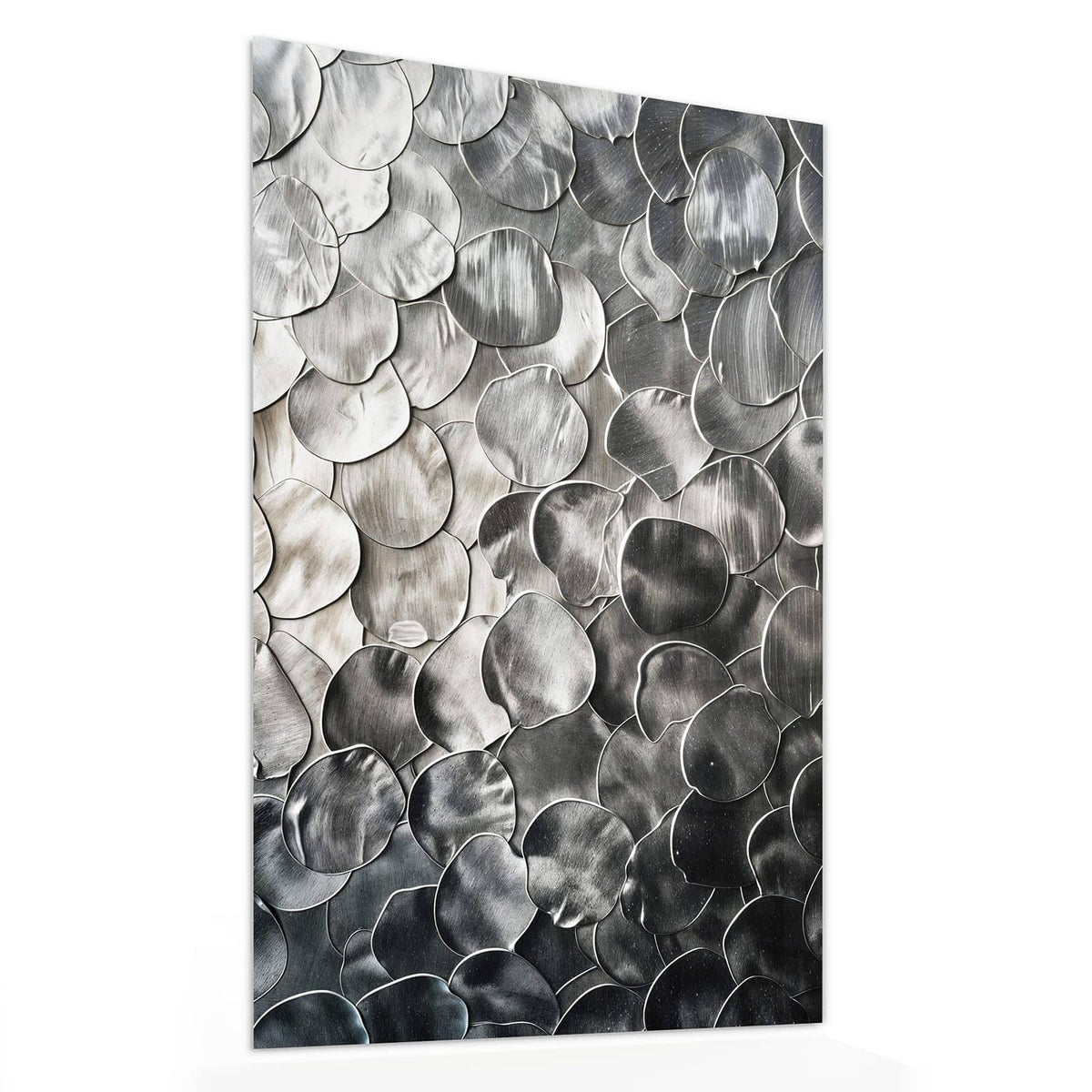 11 Größen – von 30 × 60 bis 60 × 150 cm – Wandbild - Silberne Schuppen - Hochformat