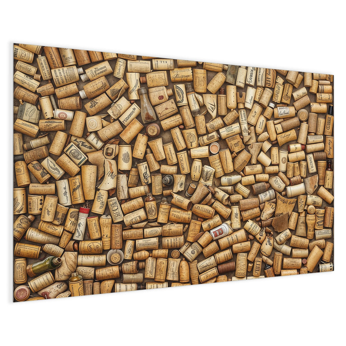 4 mm Glas statt lackiertem Blech – Magnettafel - Weinkorken von oben