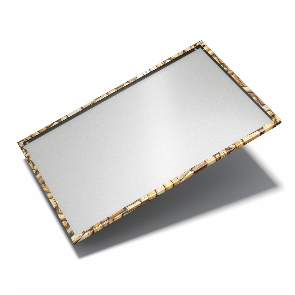 Nur 7 mm – liegt eng an der Wand – Metall Magnettafel - Weinkorken von oben