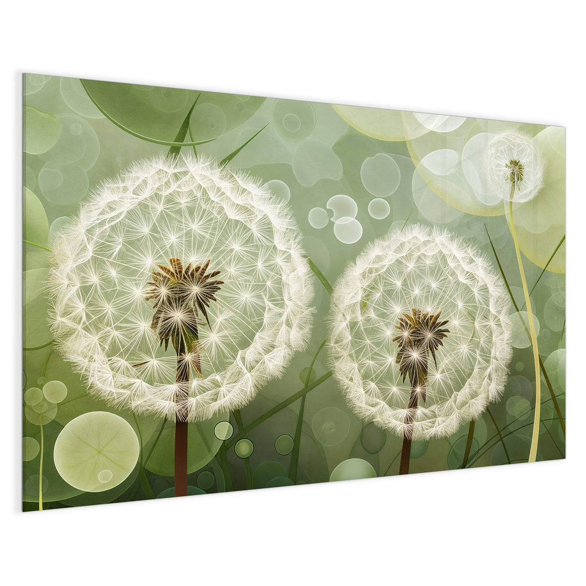 4 mm Glas statt lackiertem Blech – Magnettafel - Zwei Pusteblumen