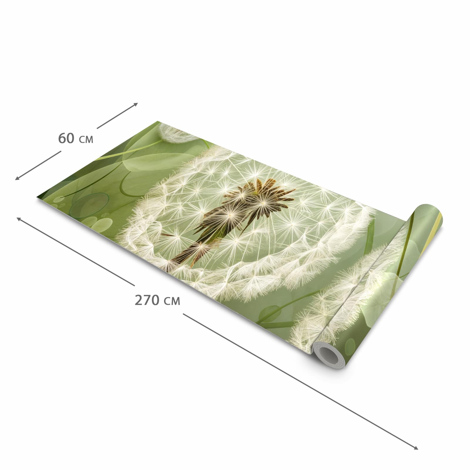 Feuchtigkeitsresistenter Küchenteppich mit Motiv Löwenzahnzarte Blüten in der Grösse 80x200 cm