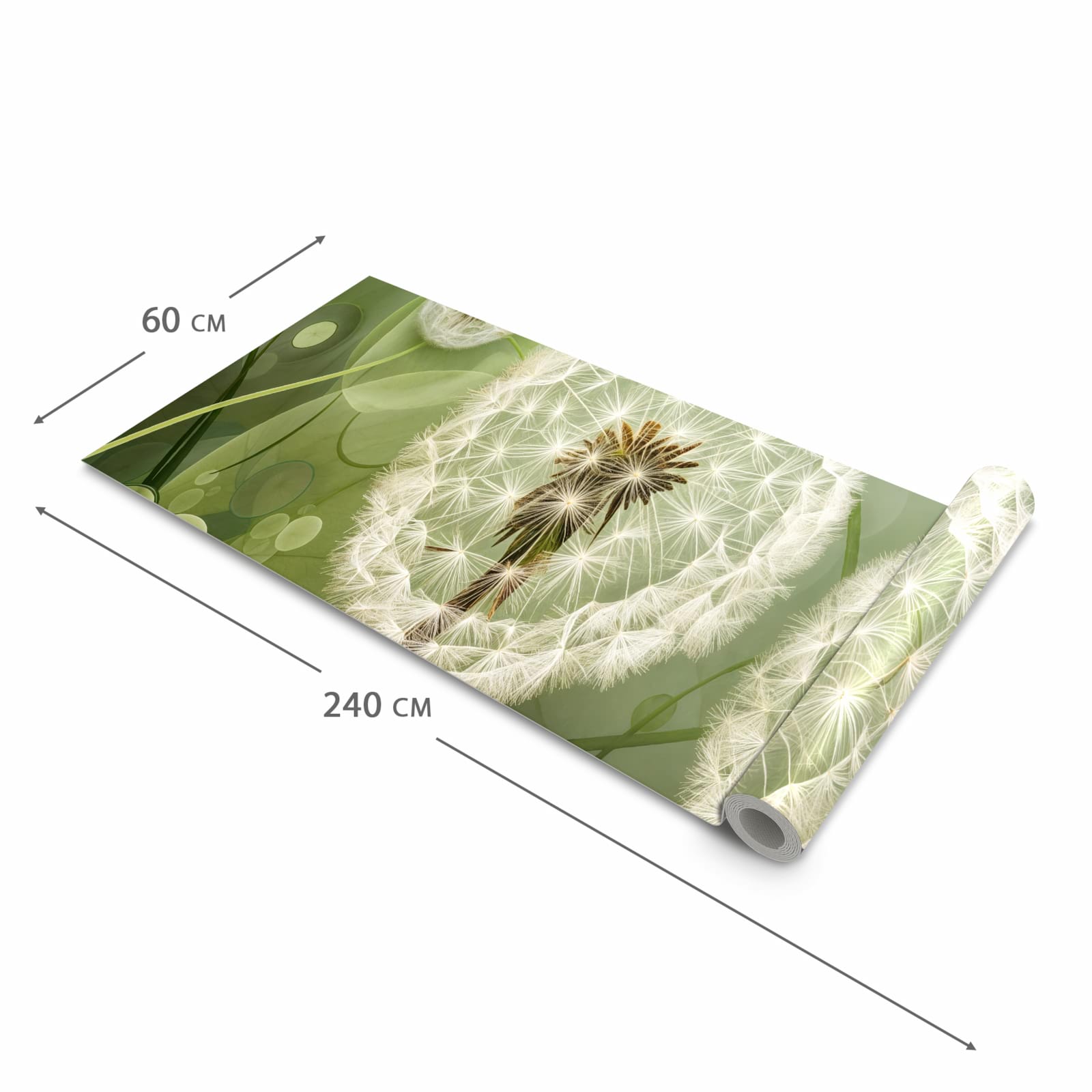 Rutschfester Küchenteppich mit Motiv Löwenzahnzarte Blüten in der Größe 80x200 cm