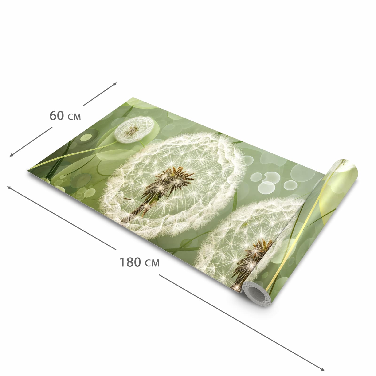 Langlebiger Küchenläufer mit Motiv Löwenzahnzarte Blüten in der Grösse 80x200 cm