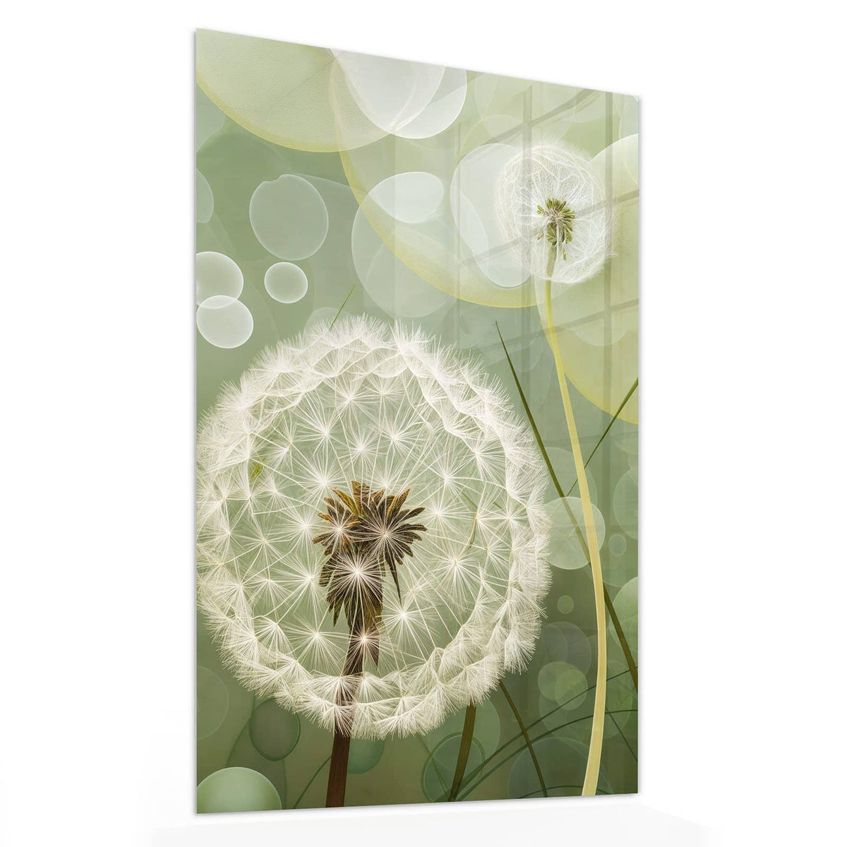 11 Größen – von 30 × 60 bis 60 × 150 cm – Wandbild - Zwei Pusteblumen - Hochformat