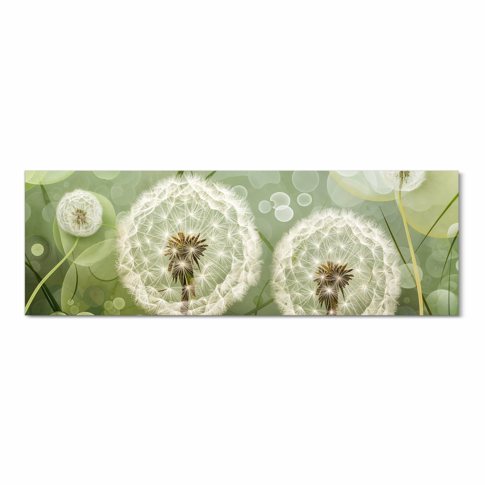 Langlebiger Läufer für Eingangsbereich mit Motiv Löwenzahnzarte Blüten in Frontansicht