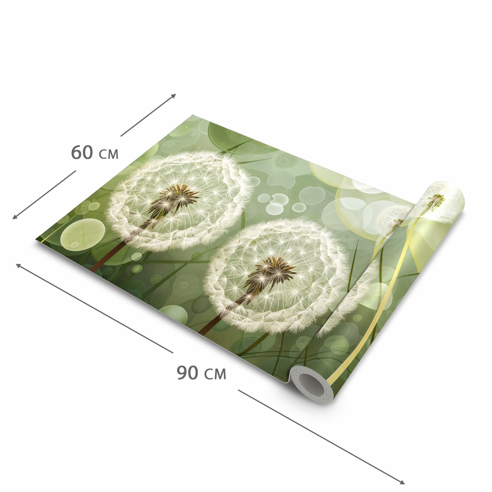 Küchenteppich mit Motiv Löwenzahnzarte Blüten in der Grösse 80x250 cm für Ordnung & Übersicht