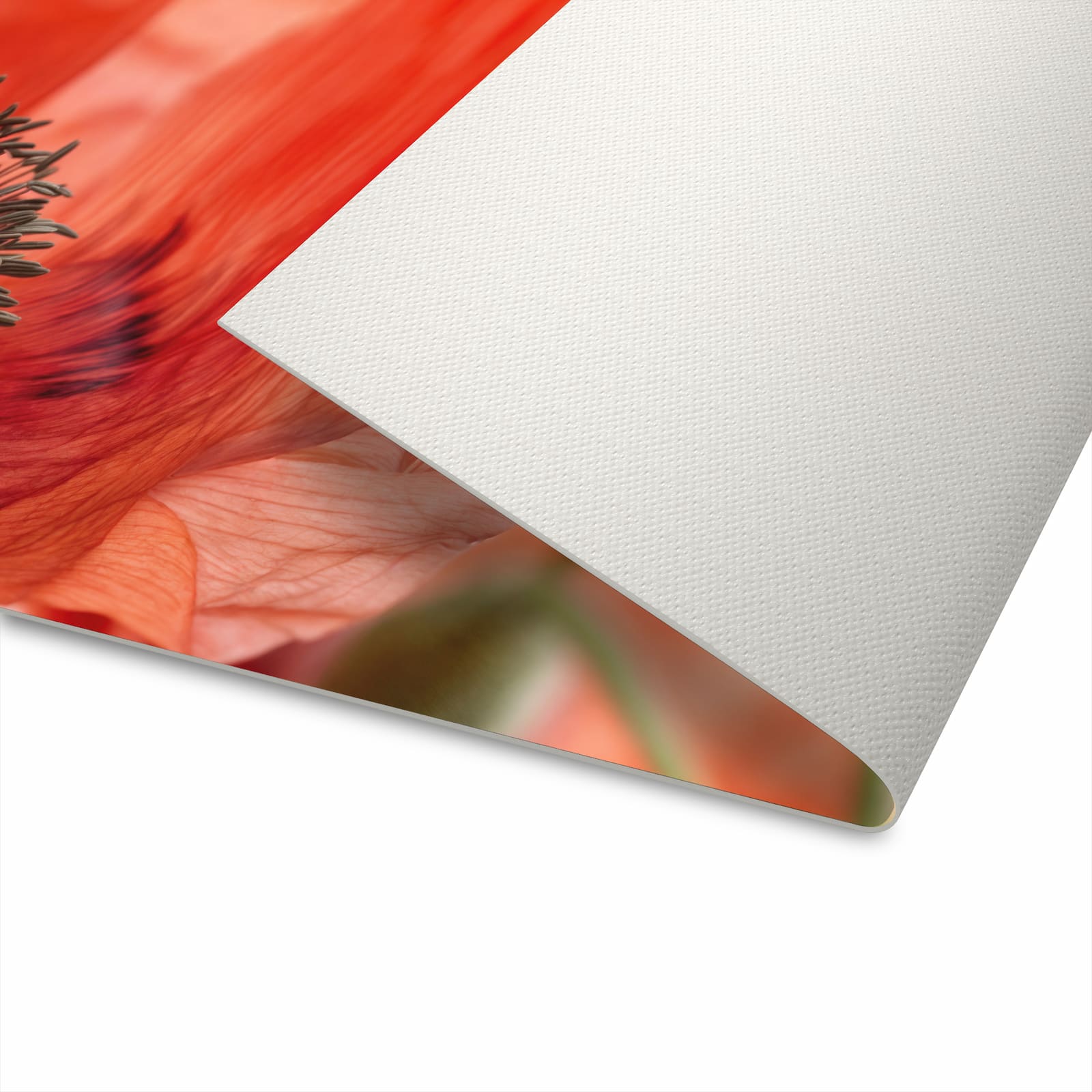 Bodenschonender langer Teppich mit Motiv Mohnblüten für Flur - schützt den Boden