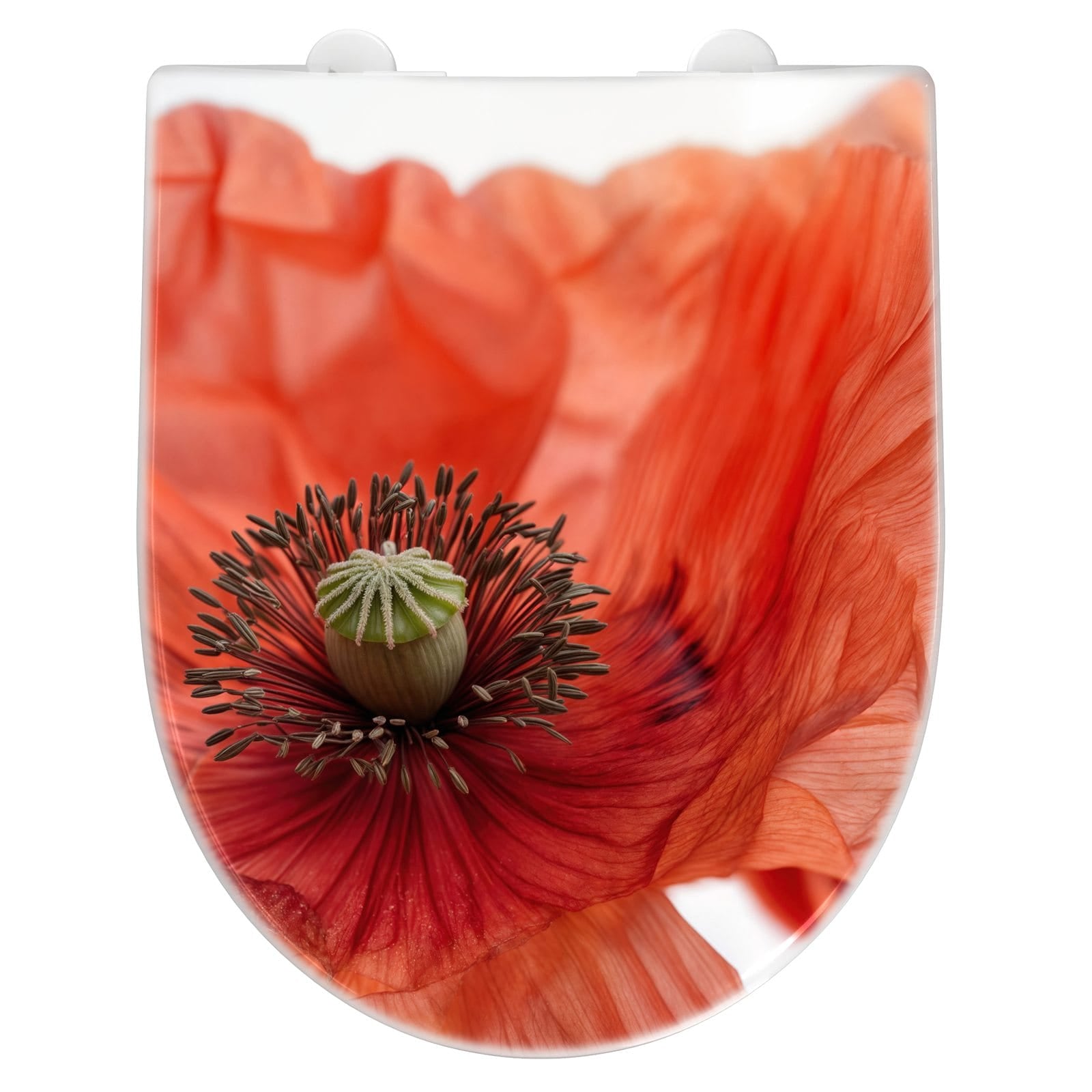 WC-Sitz mit Absenkautomatik Mohnblüten