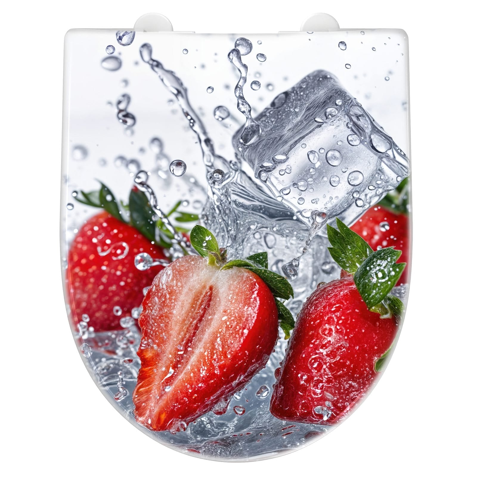 WC-Sitz mit Absenkautomatik Erdbeeren im Wasser