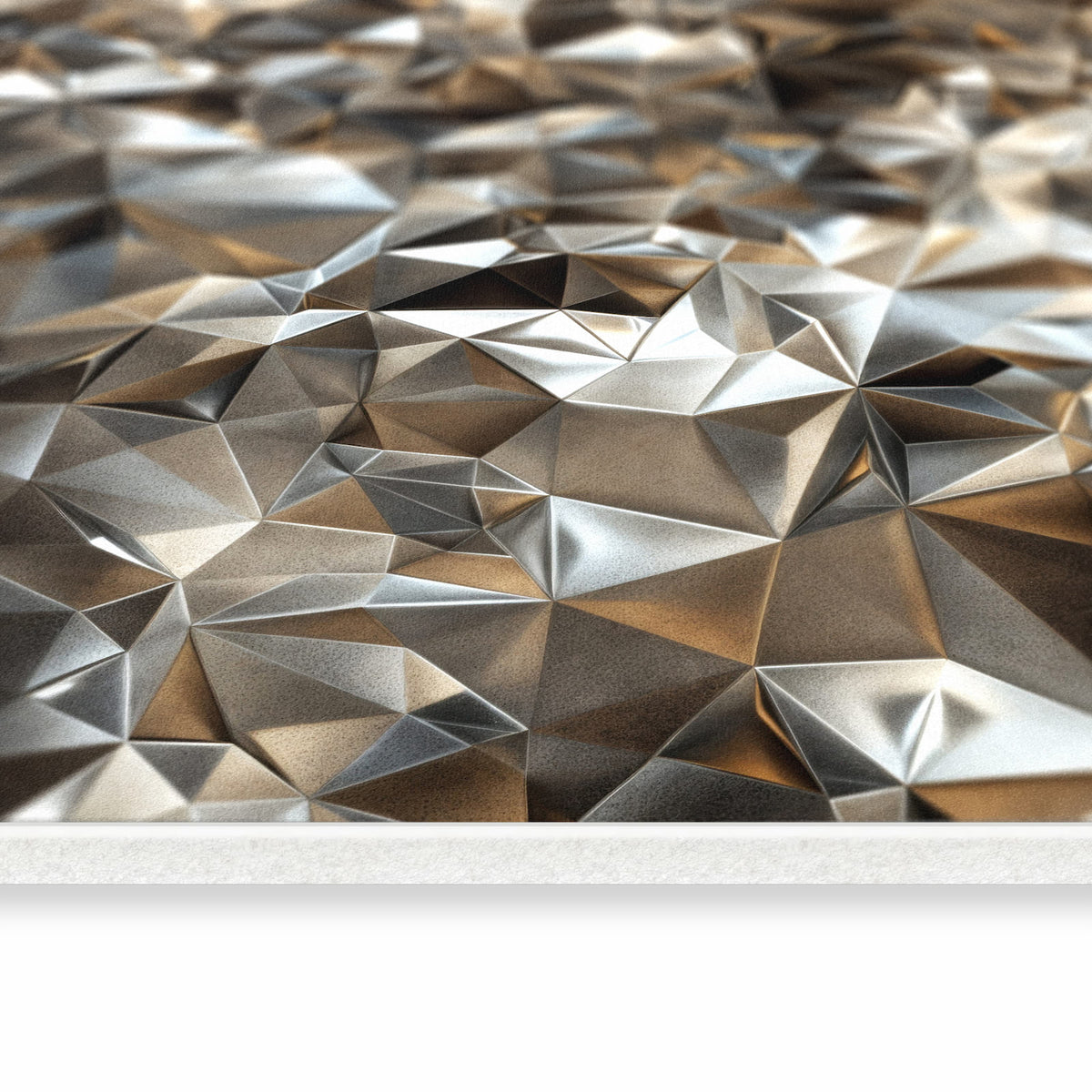 Küchenläufer - Facetten in Silber – Facettierte Formen mit Metallschimmer