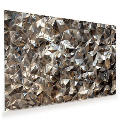 Wandbild mit dem Motiv Facetten in Silber