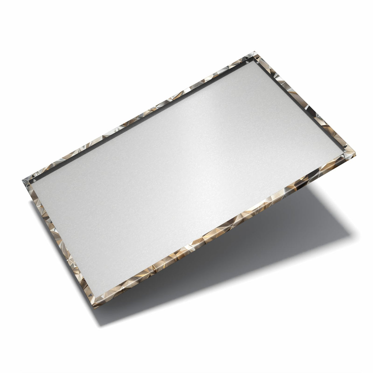 Nur 7 mm – liegt eng an der Wand – Metall Magnettafel - Facetten in Silber