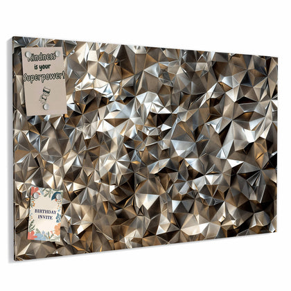 Metall Magnettafel mit dem Motiv Facetten in Silber