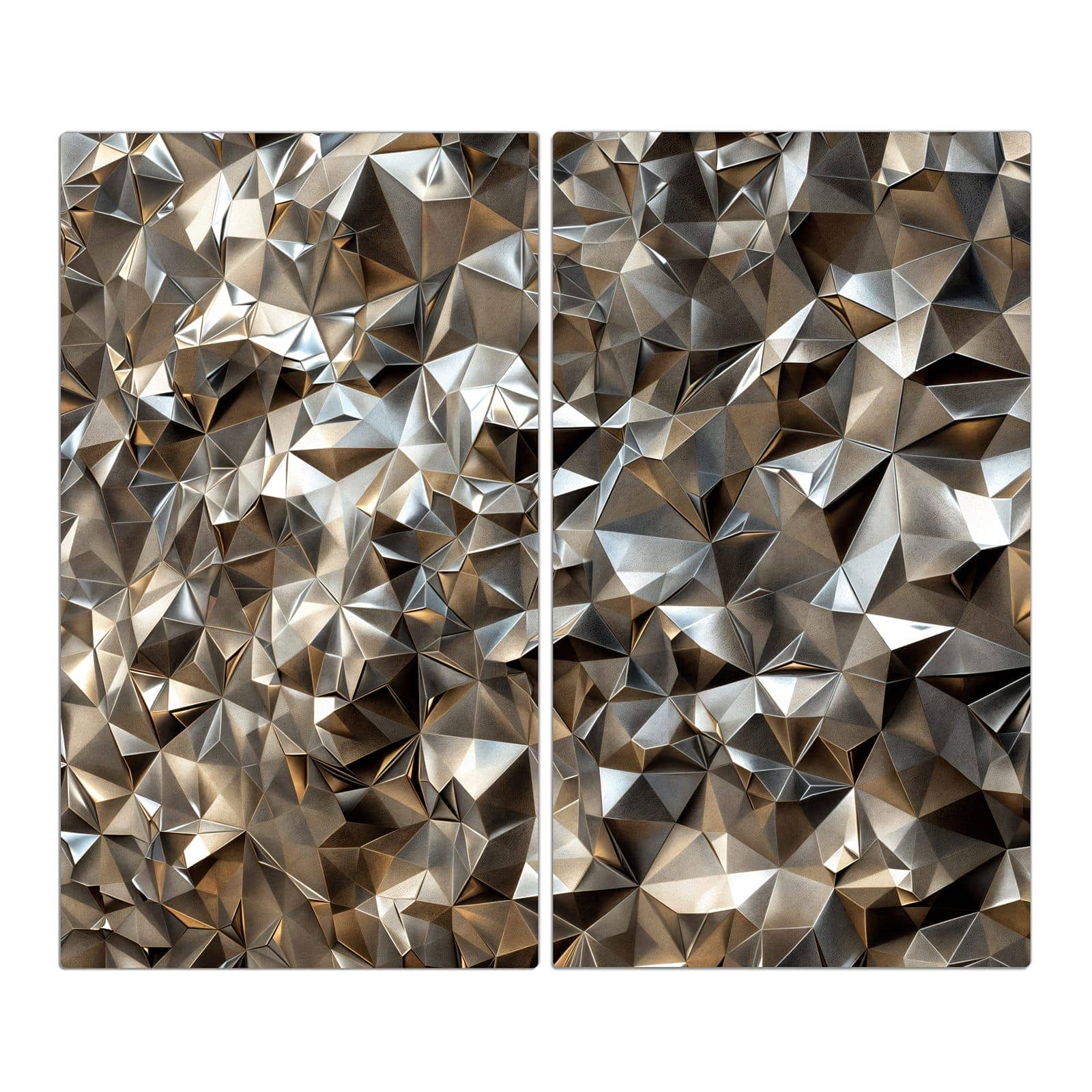 2-teilige Kochfeldabdeckung mit Geometrisches Muster-Motiv in der Frontansicht #grösse_2-Teilig (60x52cm)