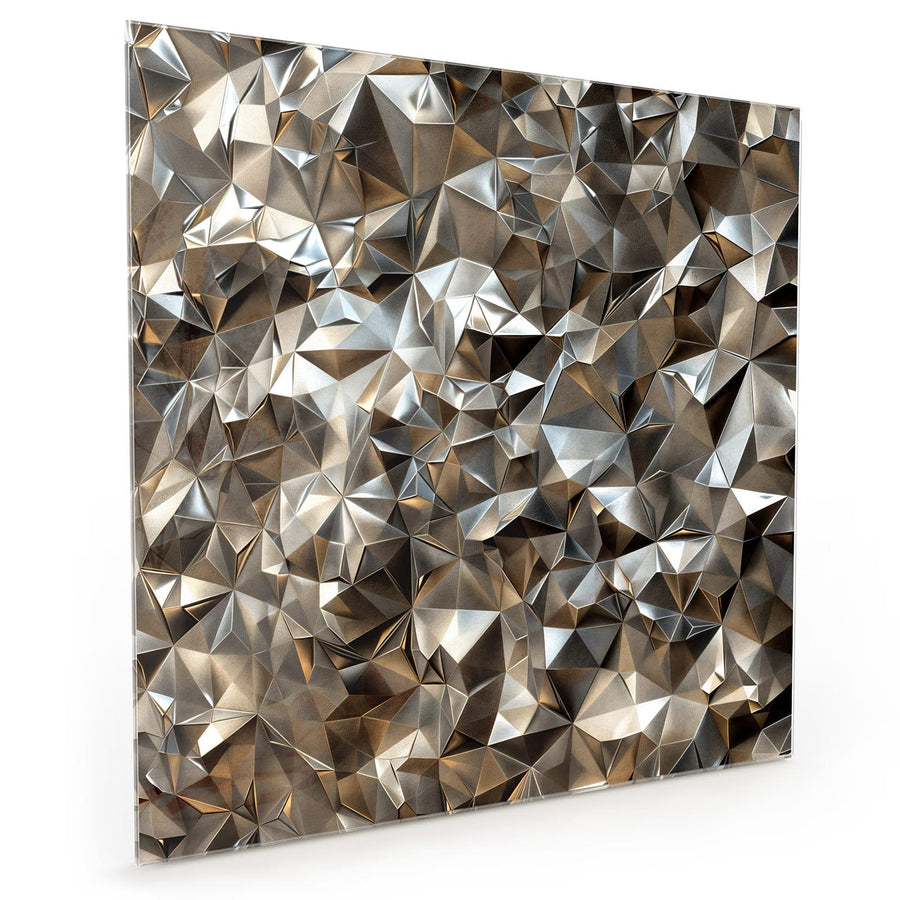 Maße Küchenrückwand Facetten in Silber aus Glas